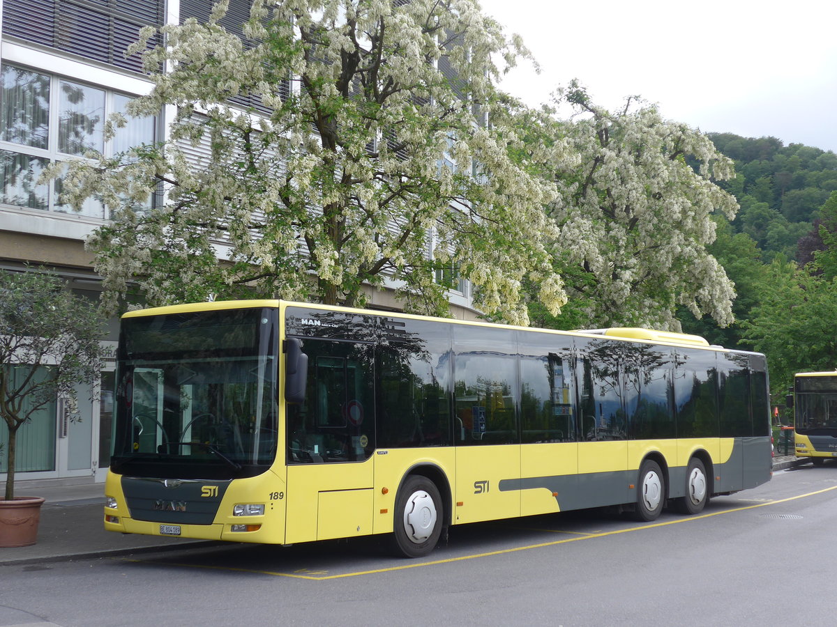 (193'017) - STI Thun - Nr. 189/BE 804'189 - MAN am 14. Mai 2018 bei der Schifflndte Thun