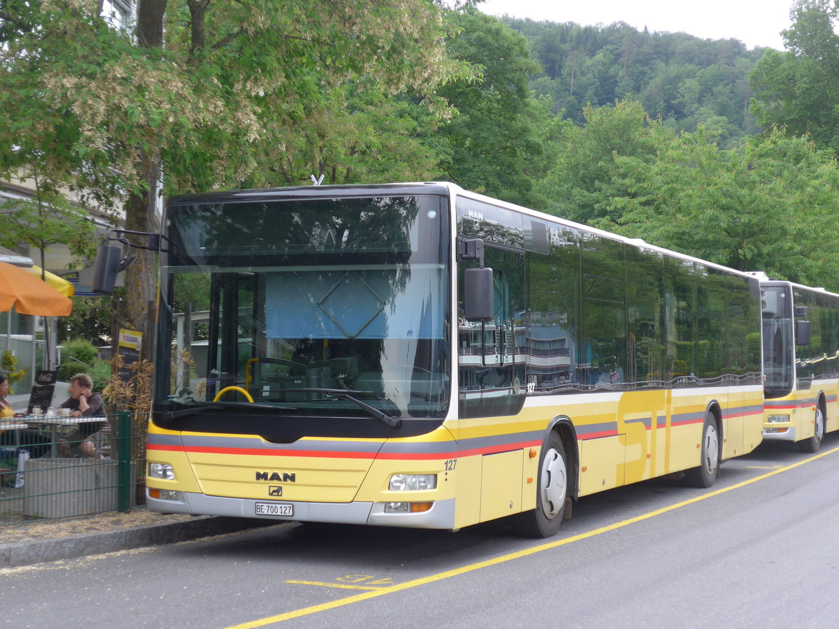 (193'571) - STI Thun - Nr. 127/BE 700'127 - MAN am 26. Mai 2018 bei der Schifflndte Thun