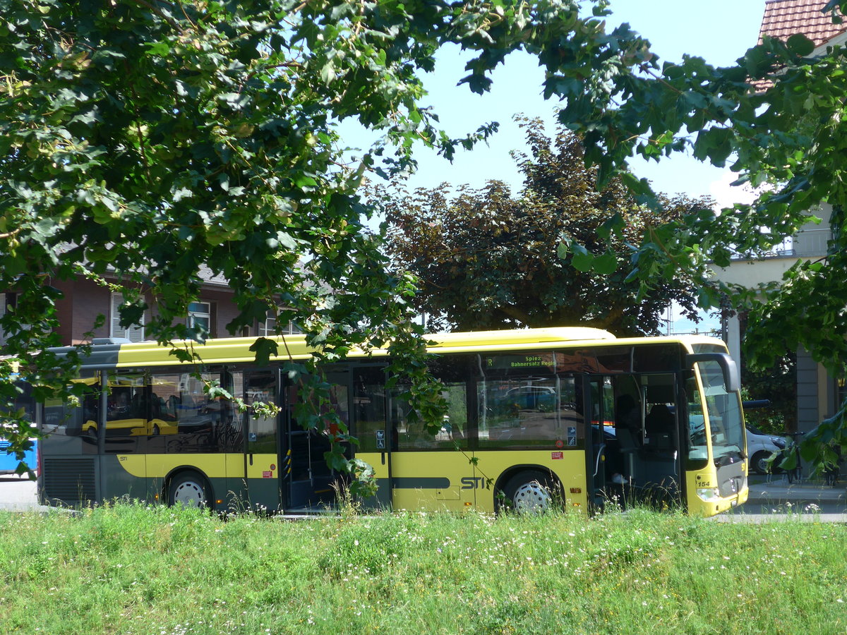 (194'669) - STI Thun - Nr. 154/BE 801'154 - Mercedes am 9. Juli 2018 beim Bahnhof Wimmis