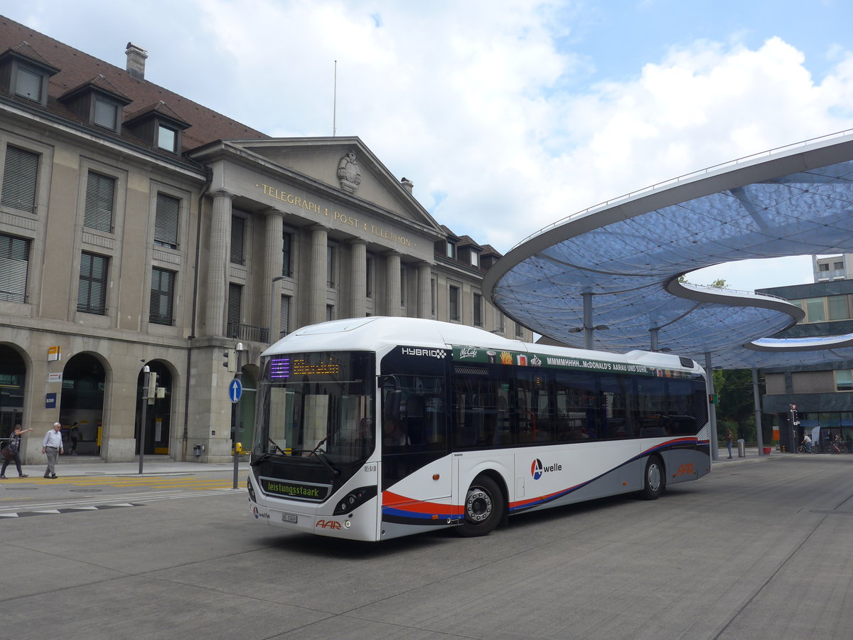 (195'105) - AAR bus+bahn, Aarau - Nr. 49/AG 15'649 - Volvo am 23. Juli 2018 beim Bahnhof Aarau