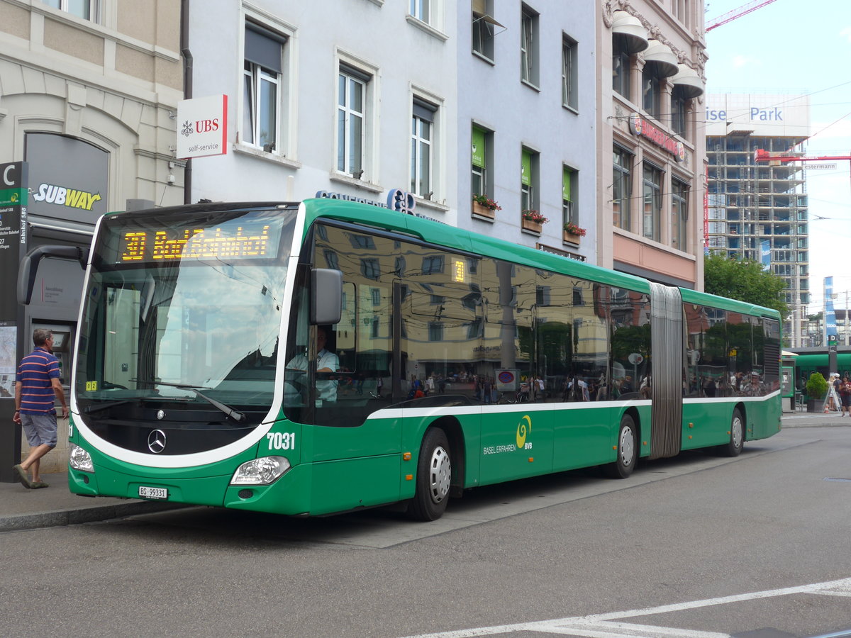 (195'172) - BVB Basel - Nr. 7031/BS 99'331 - Mercedes am 23. Juli 2018 beim Bahnhof Basel