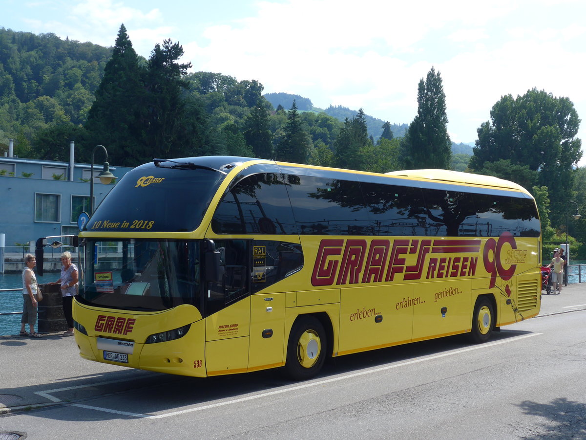 (195'178) - Aus Deutschland: Graf, Herne - Nr. 538/HER-AG 233 - Neoplan am 24. Juli 2018 bei der Schifflndte Thun