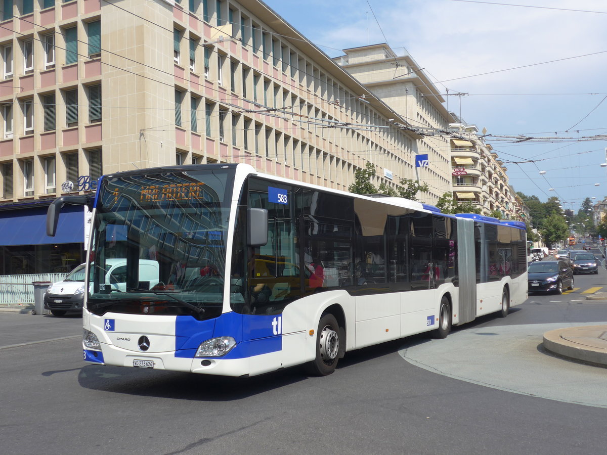 (195'746) - TL Lausanne - Nr. 583/VD 273'626 - Mercedes am 6. August 2018 beim Bahnhof Lausanne