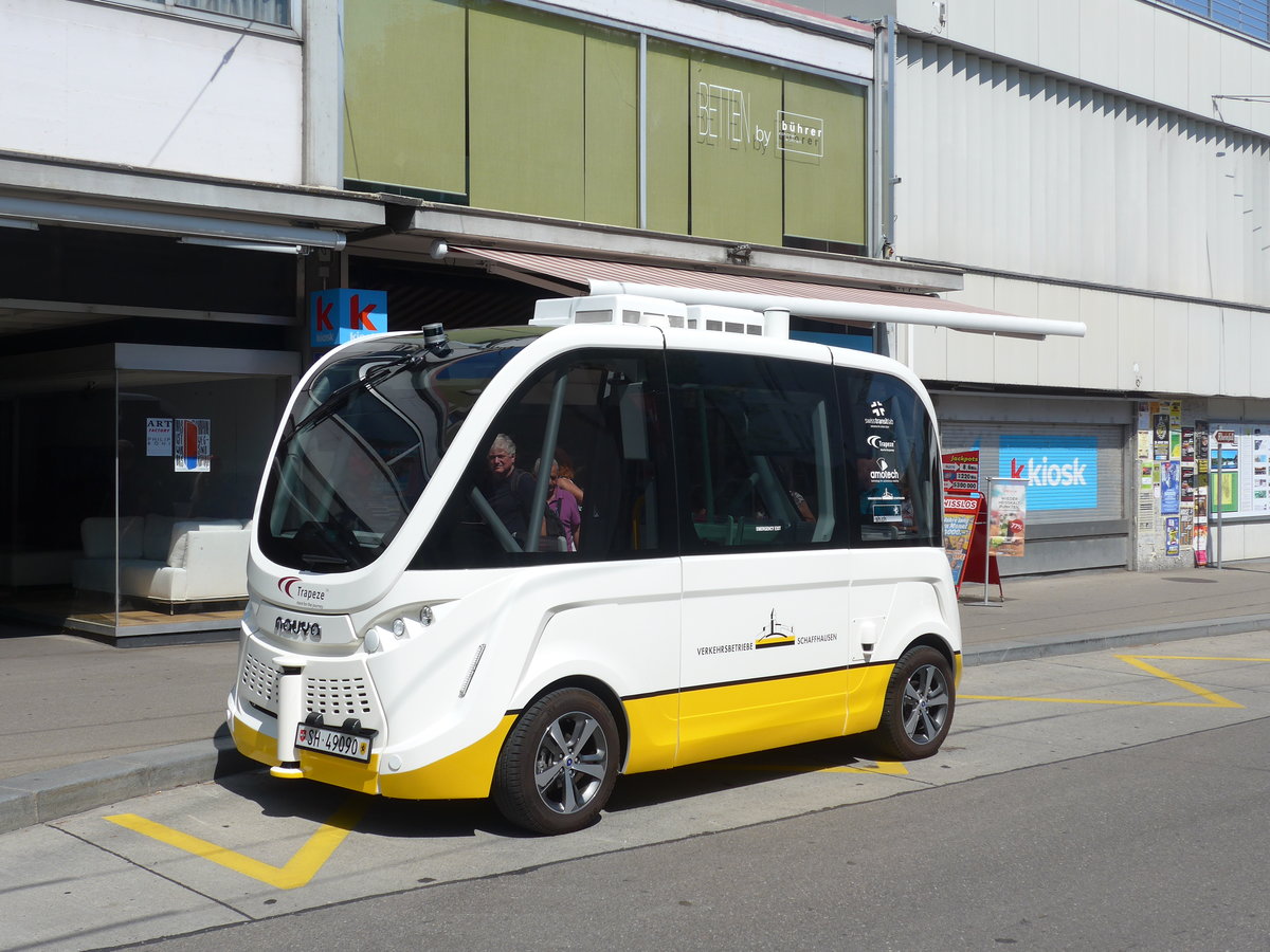 (196'099) - VBSH Schaffhausen - SH 49'090 - Navya am 20. August 2018 in Neuhausen, Zentrum