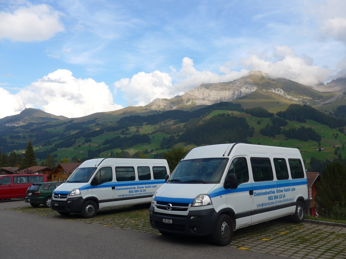 (196'653) - Eicher, Lyss - BE 267 - Opel am 9. September 2018 in Adelboden, Hotel Hari