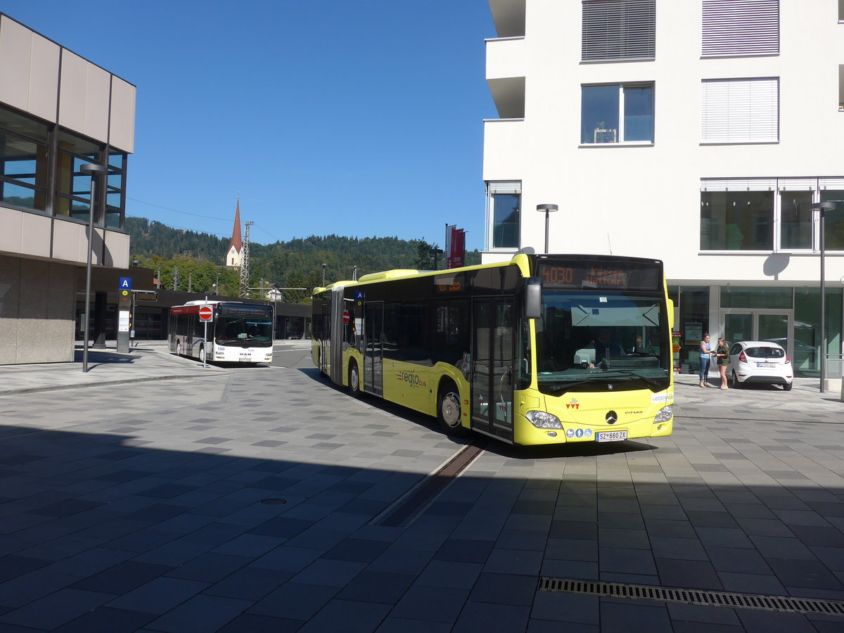 (196'934) - Ledermair, Schwaz - SZ 660 ZX - Mercedes am 12. September 2018 beim Bahnhof Kufstein