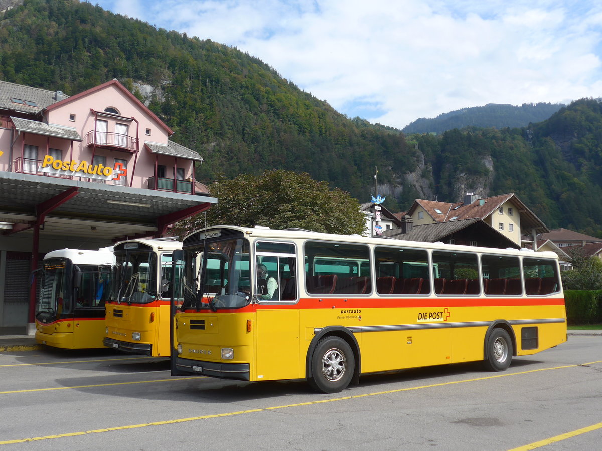 (197'718) - AVG Meiringen - Nr. 74/BE 607'481 - Saurer/R&J (ex PostAuto Berner Oberland; ex P 24'357) am 16. September 2018 in Meiringen, Postautostation