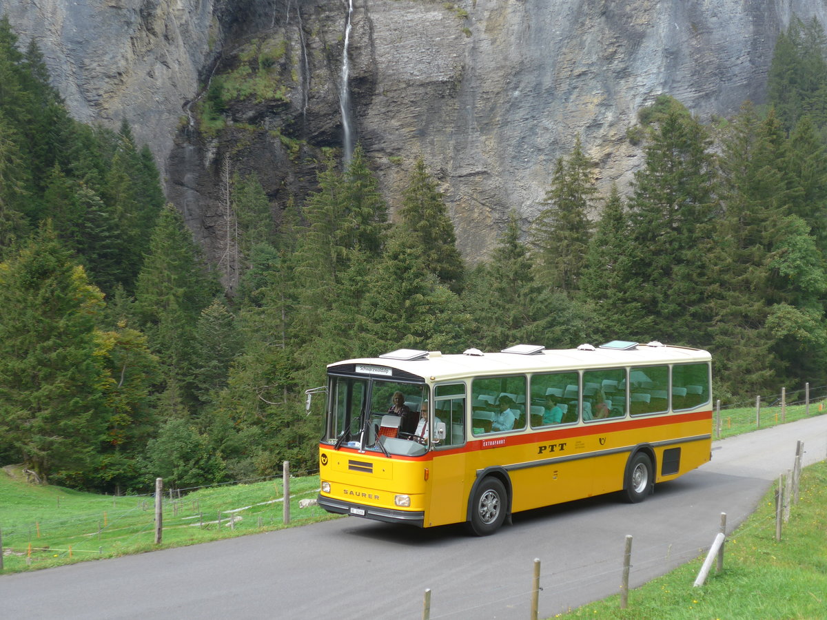 (197'754) - Schmid, Thrishaus - BE 26'206 - Saurer/Tscher (ex P 24'244) am 16. September 2018 in Meiringen, Scheideggstrasse