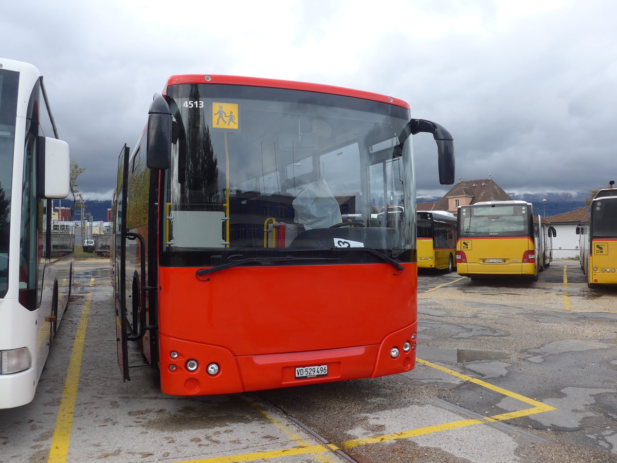 (199'027) - CarPostal Ouest - VD 529'496 - Temsa (ex TMR Martigny Nr. 134) am 28. Oktober 2018 in Yverdon, Garage