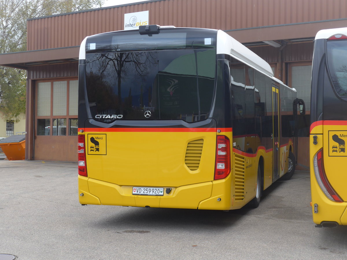 (199'047) - CarPostal Ouest - VD 259'920 - Mercedes am 28. Oktober 2018 in Yverdon, Garage