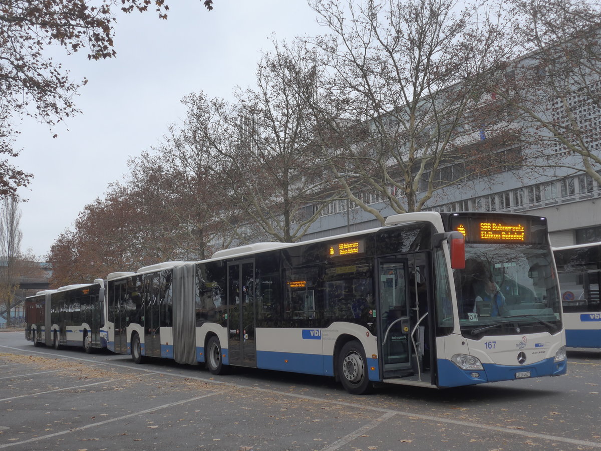 (199'349) - VBL Luzern - Nr. 167/LU 174'637 - Mercedes am 18. November 2018 in Luzern, Inseli-P