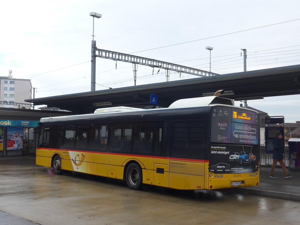 (199'525) - Schmidt, Oberbren - SG 397'503 - Solaris am 24. November 2018 beim Bahnhof Uzwil