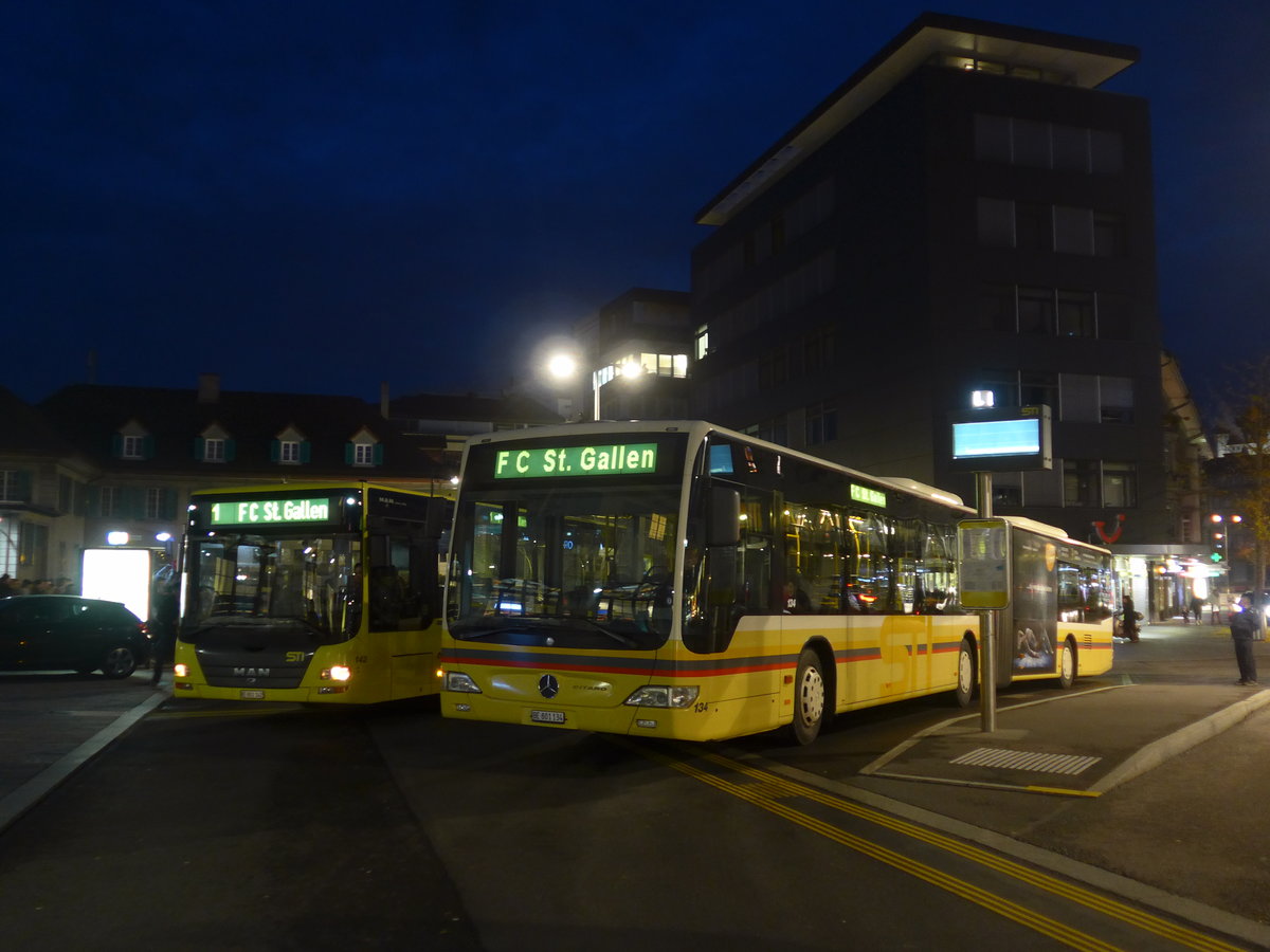 (199'624) - STI Thun - Nr. 134/BE 801'134 - Mercedes am 1. Dezember 2018 beim Bahnhof Thun