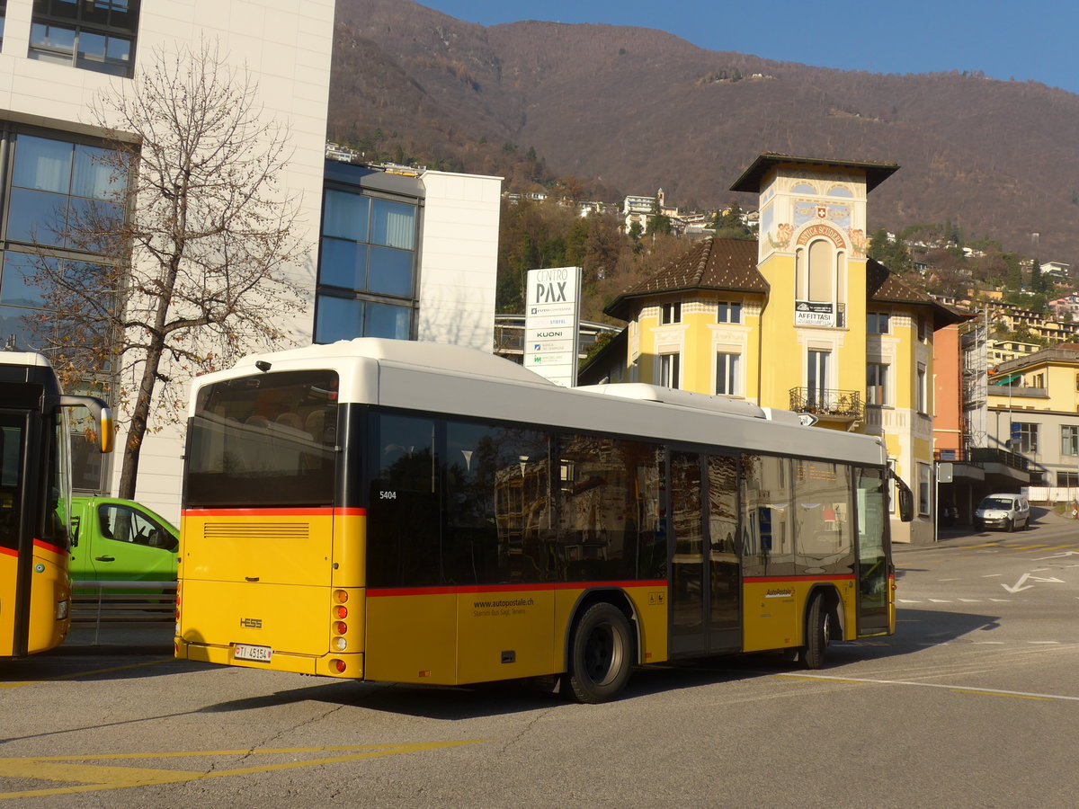 (199'765) - Starnini, Tenero - TI 45'154 - Scania/Hess am 7. Dezember 2018 beim Bahnhof Locarno