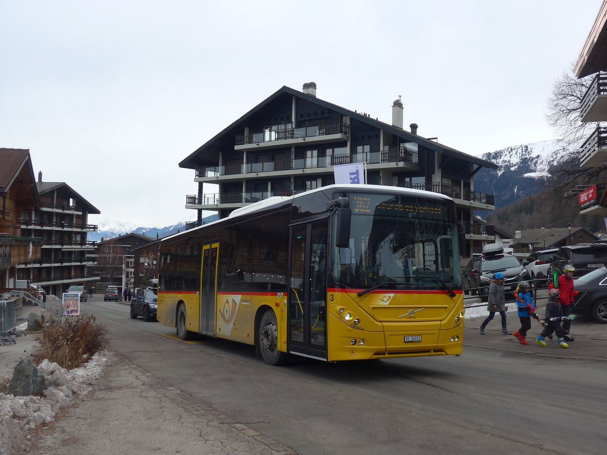 (200'366) - Lathion, Sion - Nr. 3/VS 26'221 - Volvo am 30. Dezember 2018 in Haute-Nendaz, Tlcabine