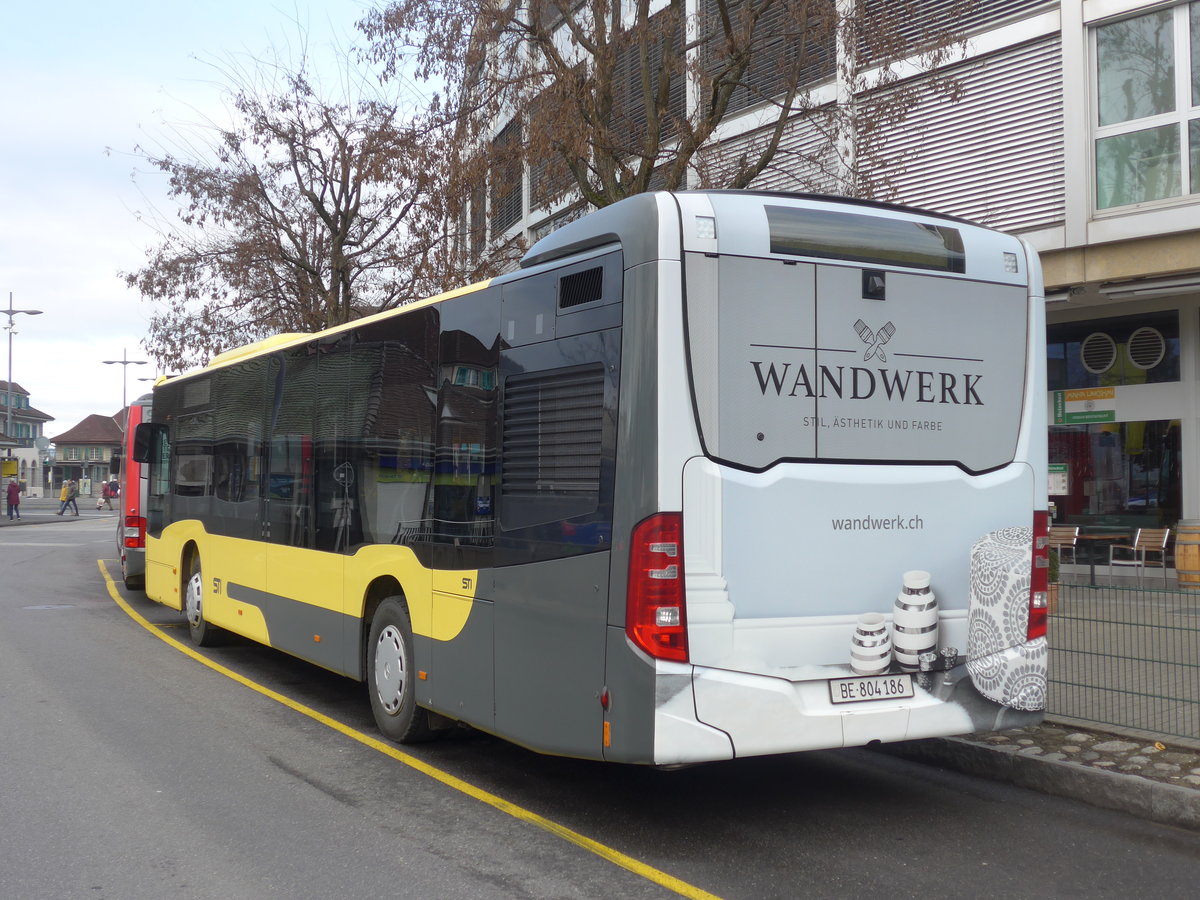 (200'426) - STI Thun - Nr. 186/BE 804'186 - Mercedes am 31. Dezember 2018 bei der Schifflndte Thun