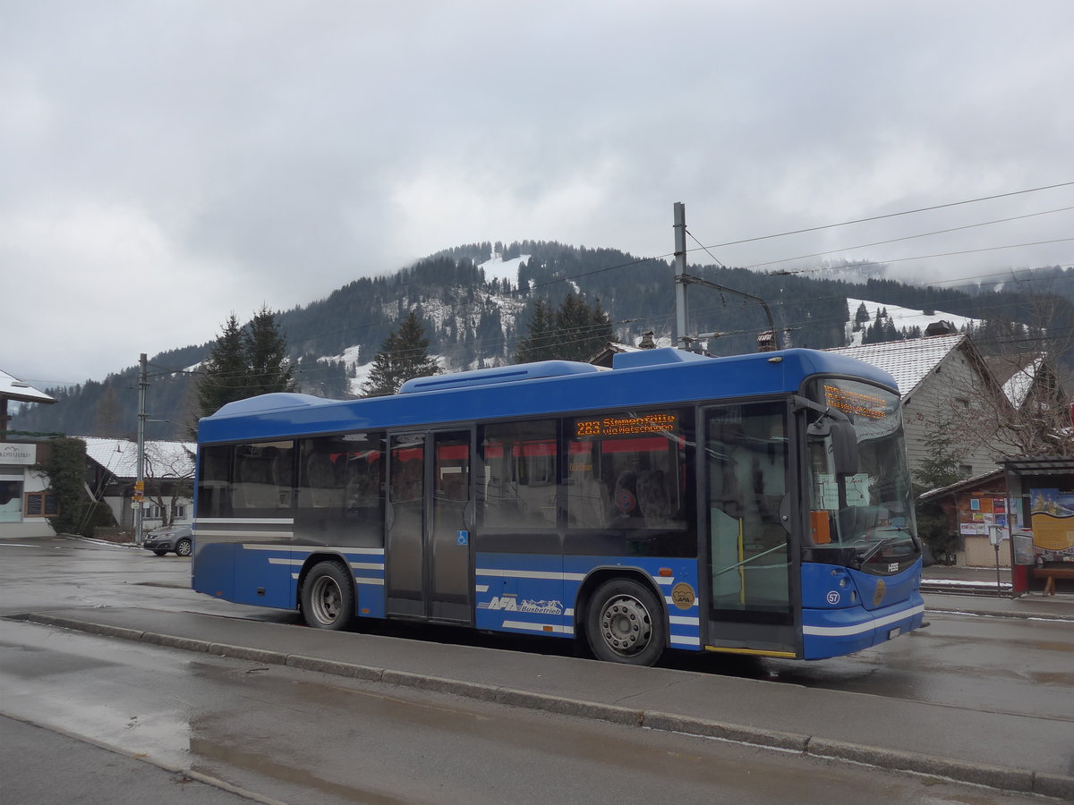 (200'634) - AFA Adelboden - Nr. 57/BE 272'798 - Scania/Hess am 6. Januar 2019 beim Bahnhof Lenk