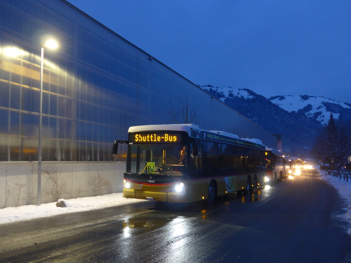 (200'666) - Engeloch, Riggisberg - Nr. 7/BE 447'403 - Scania/Hess am 12. Januar 2019 beim Bahnhof Frutigen