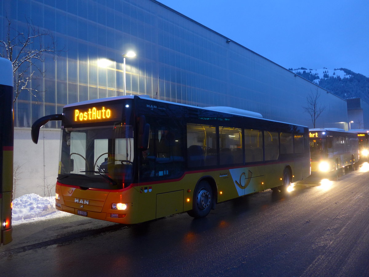 (200'673) - Steiner, Messen - SO 21'820 - MAN am 12. Januar 2019 beim Bahnhof Frutigen