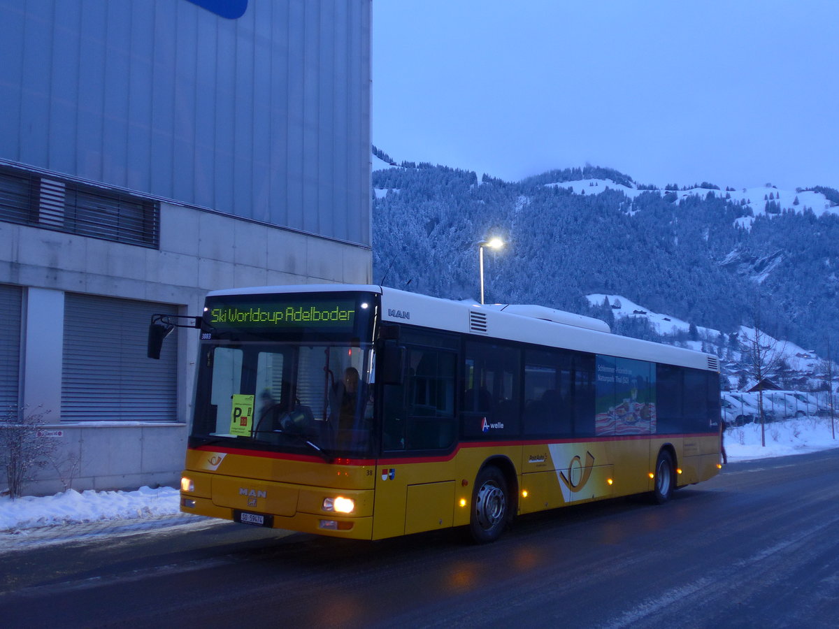 (200'682) - Wyss, Boningen - Nr. 38/SO 59'474 - MAN am 12. Januar 2019 beim Bahnhof Frutigen