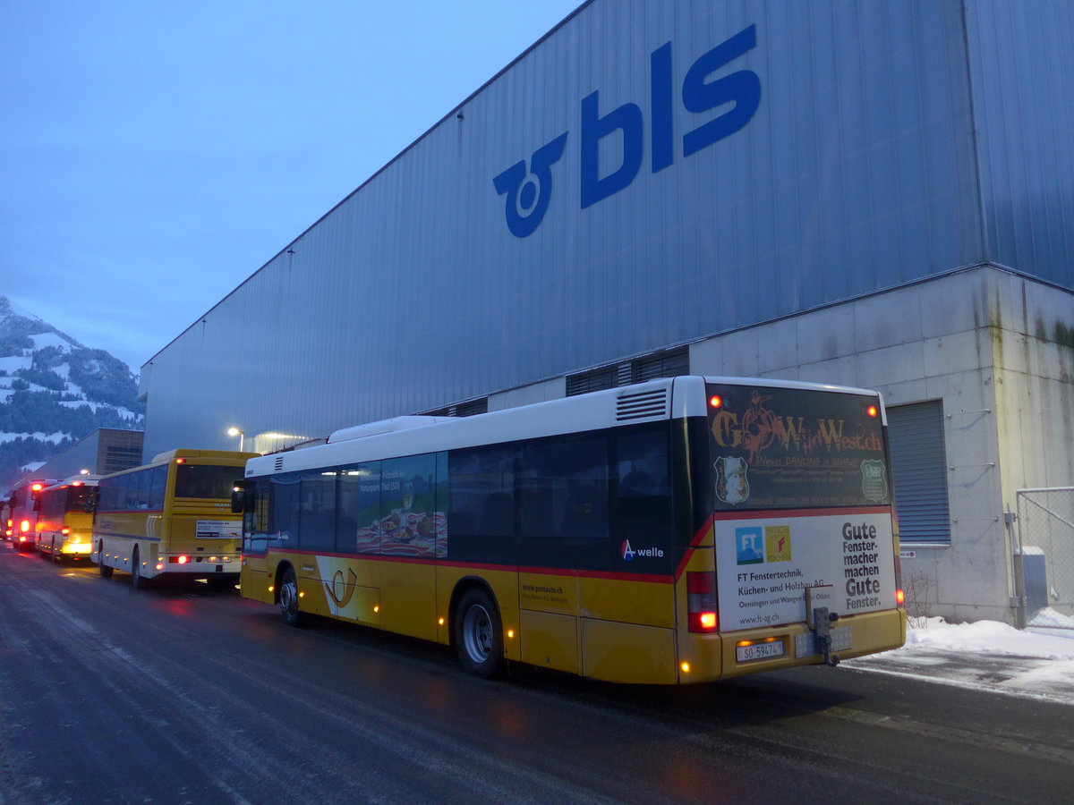 (200'683) - Wyss, Boningen - Nr. 38/SO 59'474 - MAN am 12. Januar 2019 beim Bahnhof Frutigen