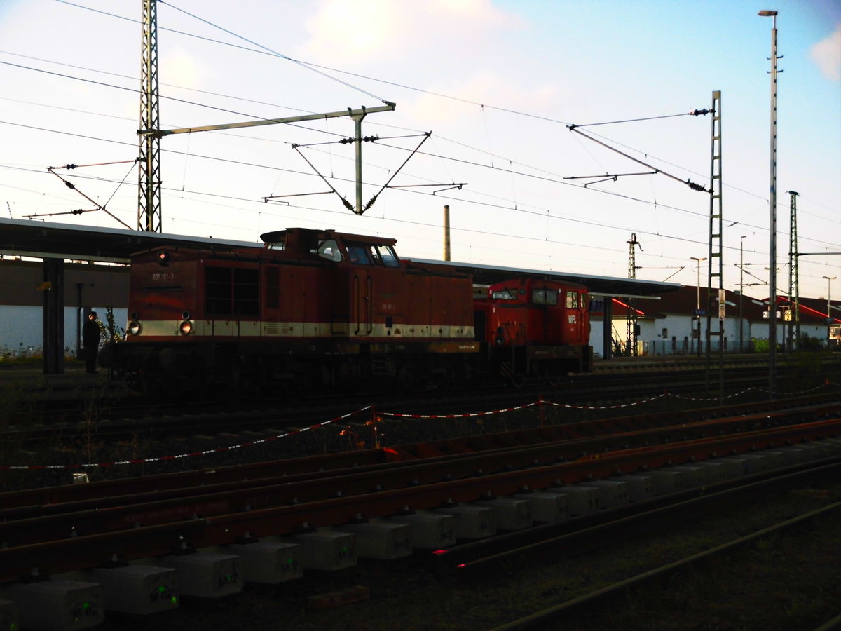 201 101 und 312 XXX der WFL im Bahnhof Delitzsch unt Bf am 6.11.17