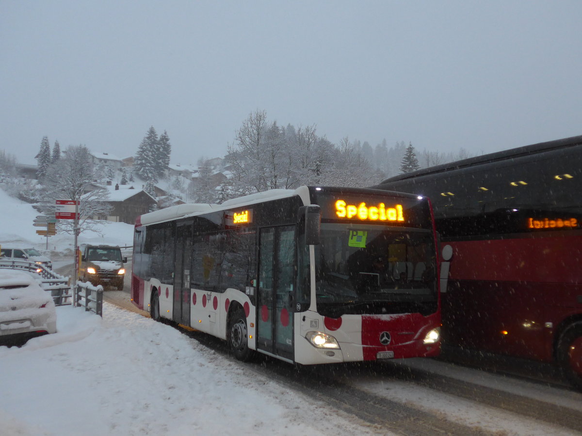 (201'021) - TPF Fribourg (Wieland 75) - Nr. 611/FR 300'240 - Mercedes am 13. Januar 2019 in Adelboden, Oey