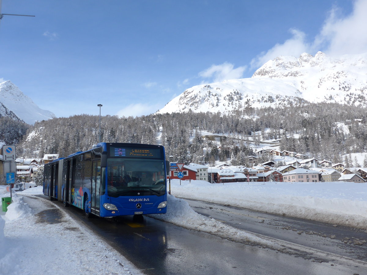 (201'423) - SBC Chur - Nr. 95/GR 156'995 - Mercedes am 2. Februar 2019 in Silvaplana, Kreisel Mitte