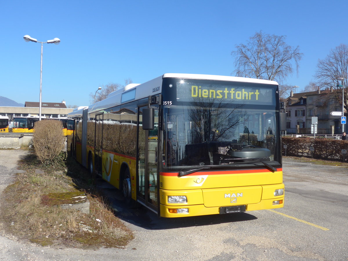 (201'631) - SB Trans, Sursee - Nr. 19 - MAN (ex Steiner, Ortschwaben Nr. 19; ex Steiner, Ortschwaben Nr. 6) am 16. Februar 2019 in Yverdon, Postgarage