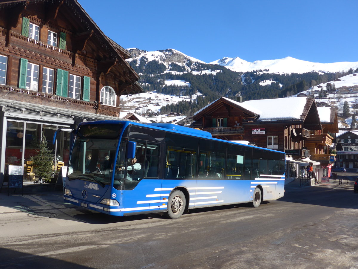 (201'669) - AFA Adelboden - Nr. 94/BE 26'974 - Mercedes am 17. Februar 2019 in Lenk, Rawilstrasse