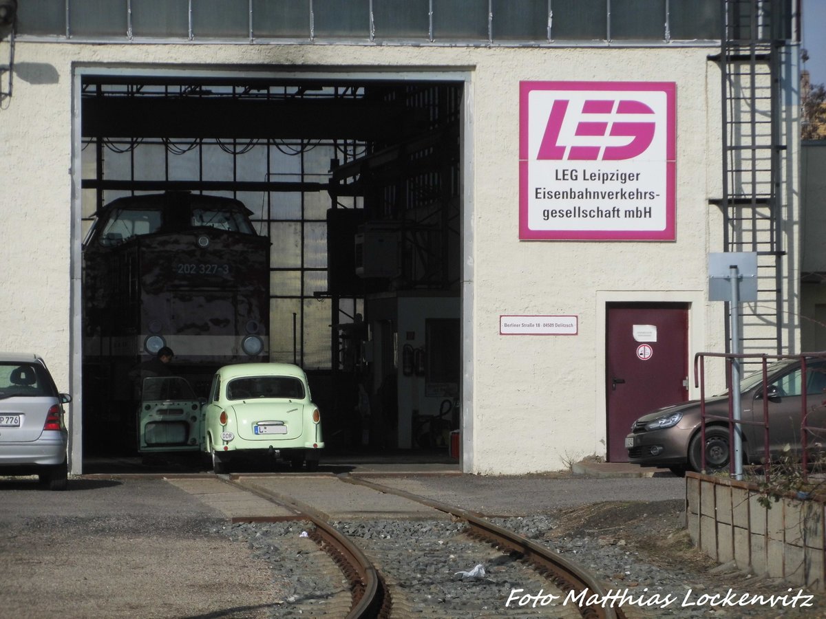 202 327 der LEG und Trabbi in Delitzsch am 4.3.16