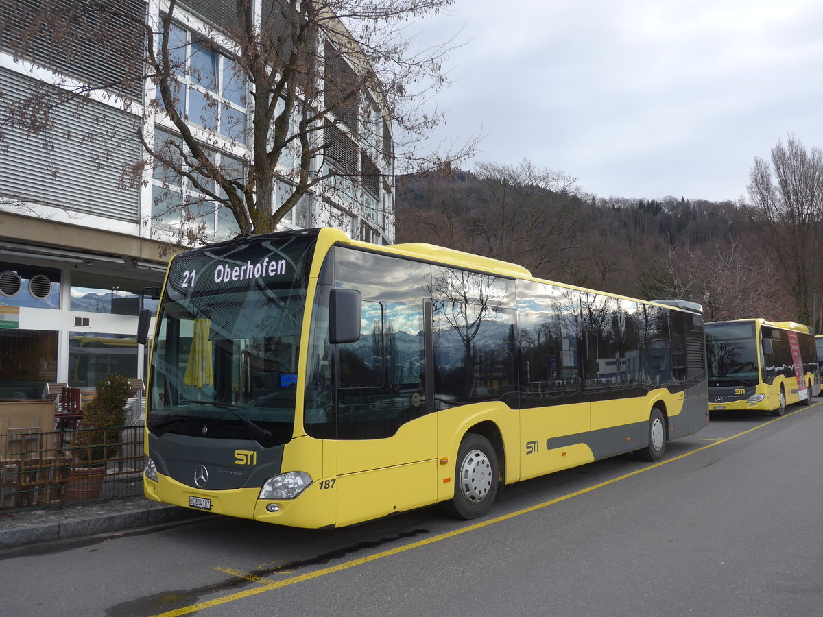 (202'016) - STI Thun - Nr. 187/BE 804'187 - Mercedes am 8. Mrz 2019 bei der Schifflndte Thun