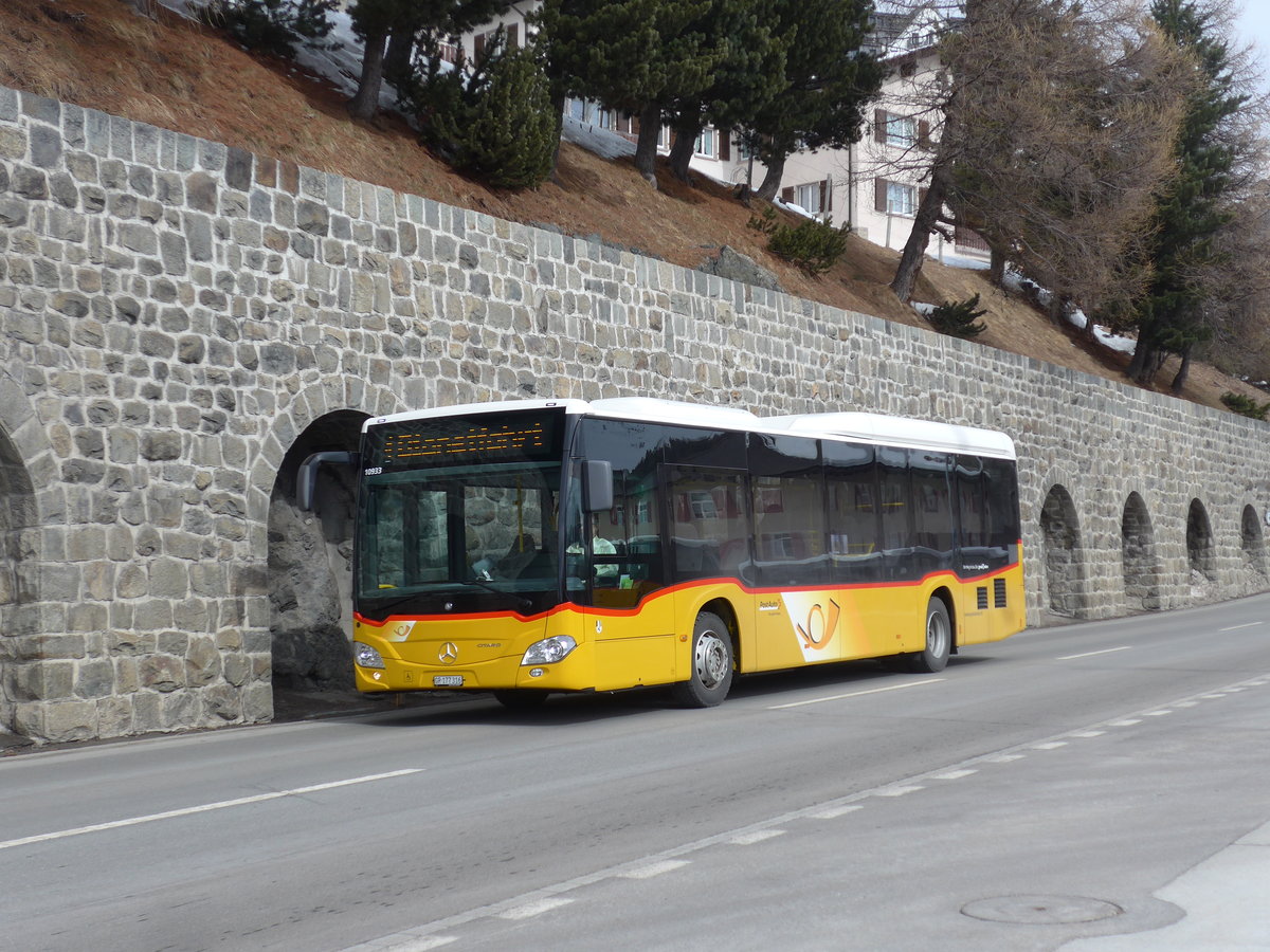 (202'066) - PostAuto Graubnden - GR 177'316 - Mercedes am 10. Mrz 2019 beim Bahnhof St. Moritz