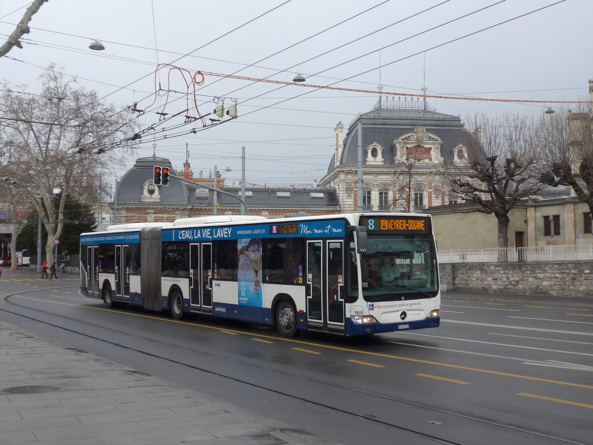 (202'206) - TPG Genve - Nr. 168/GE 960'552 - Mercedes am 11. Mrz 2019 in Genve, Place des Vingt-Deux-Cantons