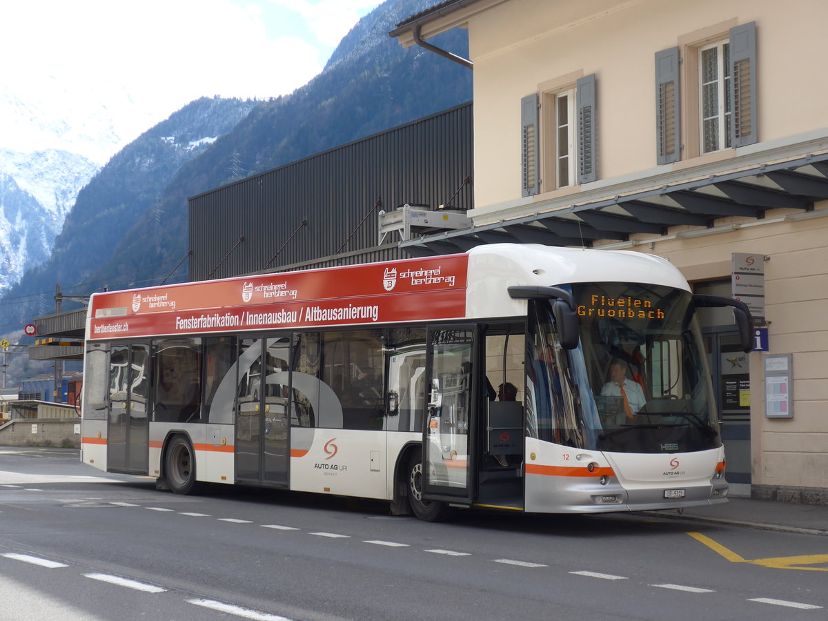 (202'580) - AAGU Altdorf - Nr. 12/UR 9315 - Hess am 19. Mrz 2019 beim Bahnhof Erstfeld