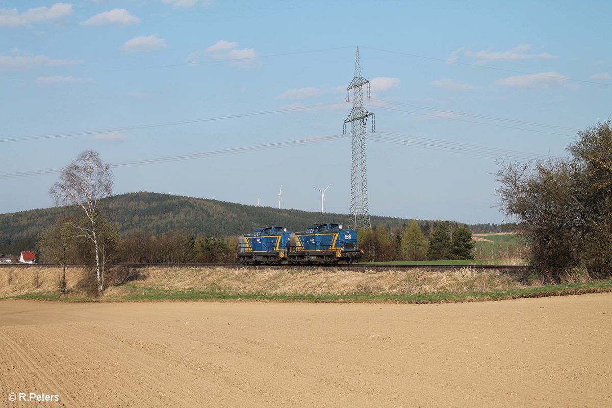 203 102 und Seußen/Brand um ein Hyndai Autozug aus Cheb zu holen. 09.04.17