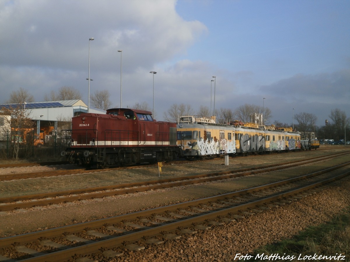 203 843 und 701er der ELL Abgestellt am Saalehafen am 21.1.15