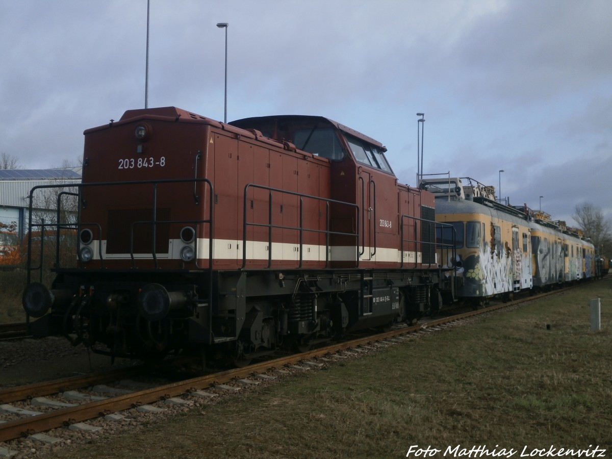 203 843-8 (203 145) der ELL abgestellt am Saalehafen in Halle (Saale) am 4.1.15