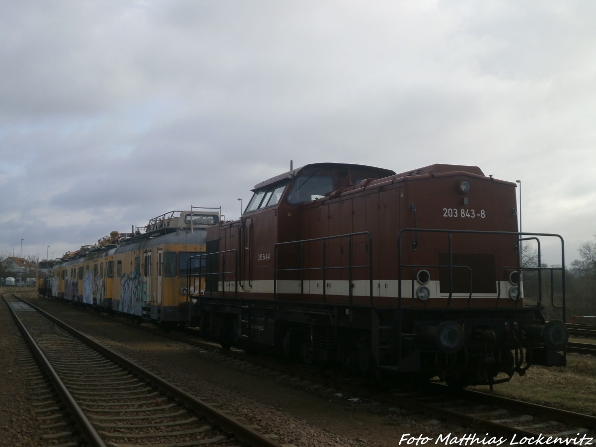 203 843-8 (203 145) der ELL abgestellt am Saalehafen in Halle (Saale) am 4.1.15