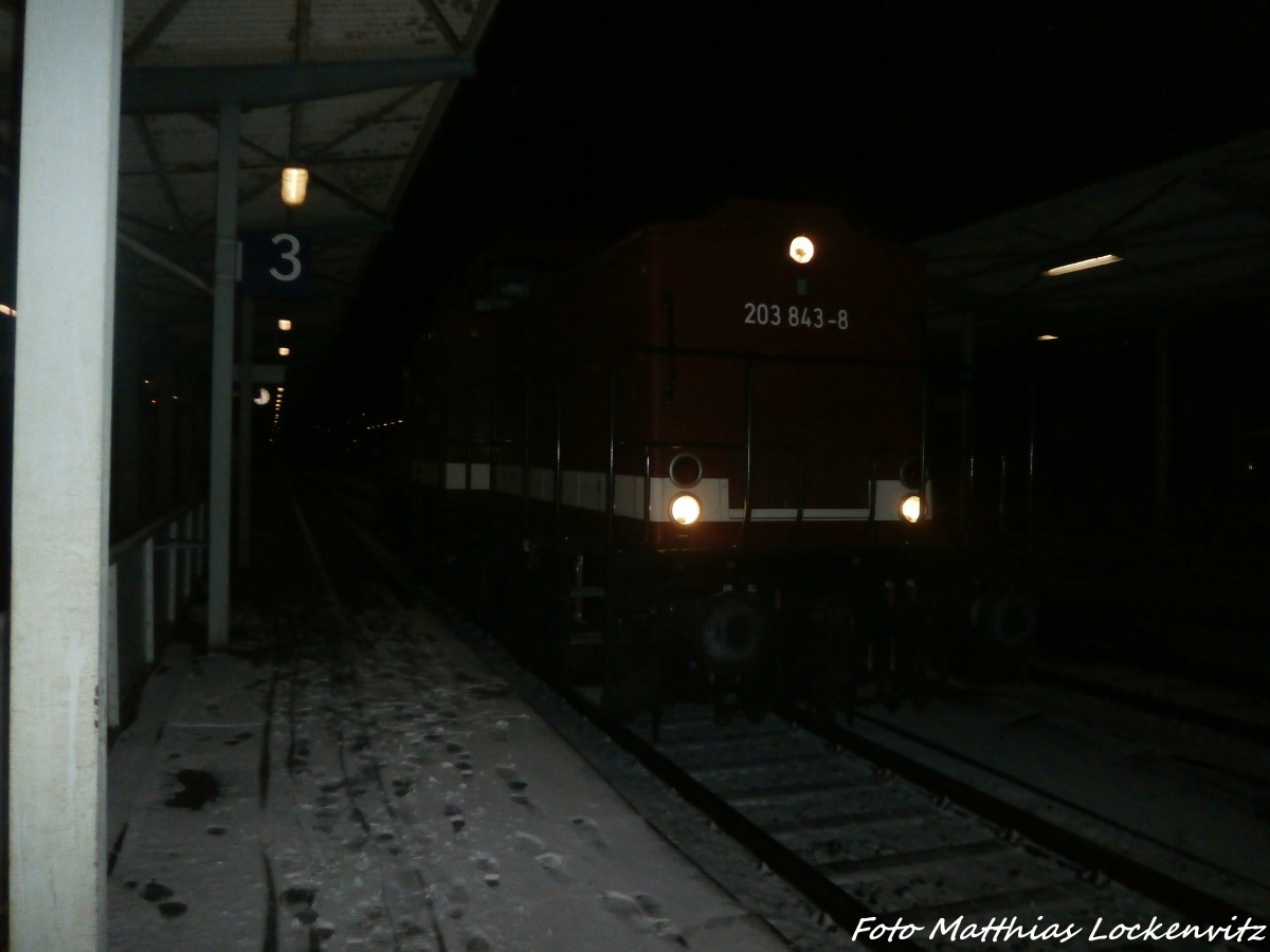 203 843-8 beim verlassen des Bahnhofs Eilenburg am 23.1.15