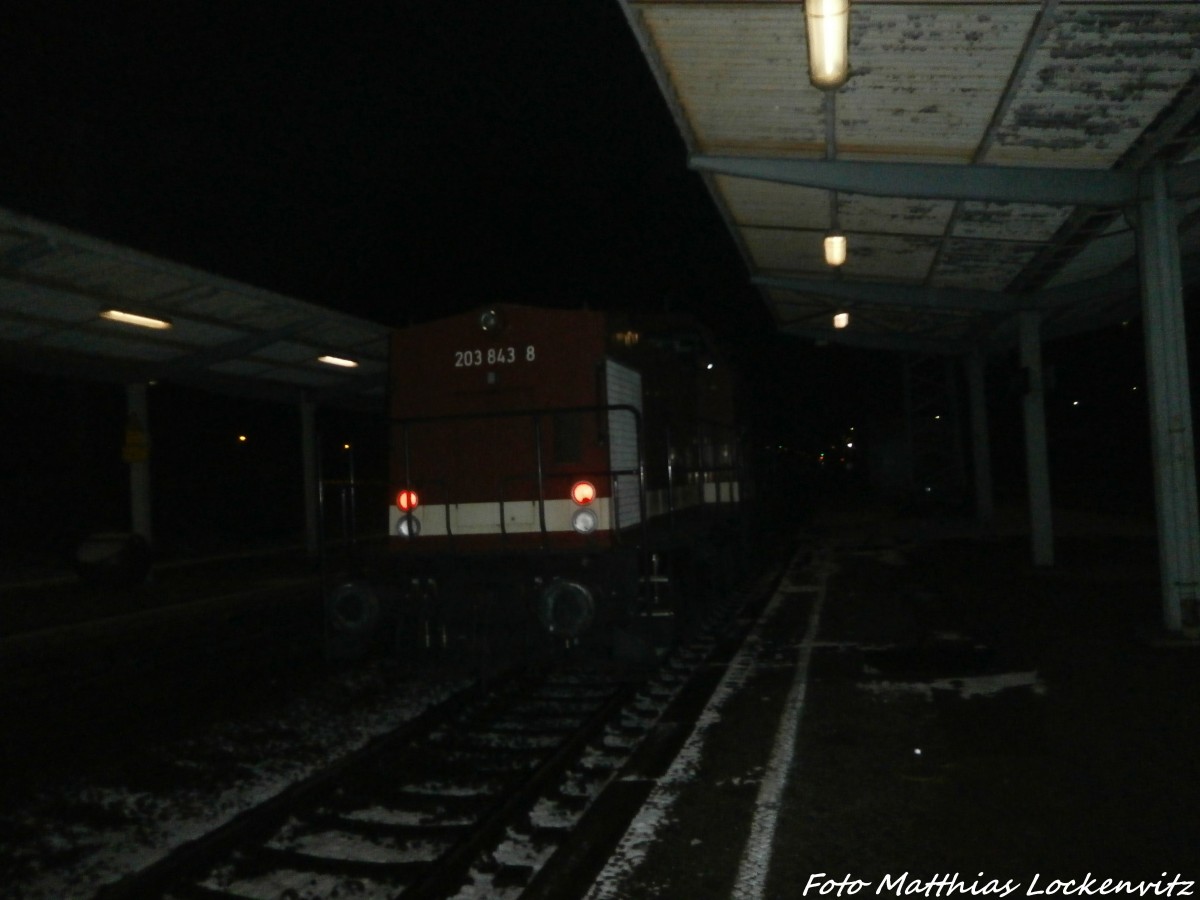 203 843-8 beim verlassen des Bahnhofs Eilenburg am 23.1.15