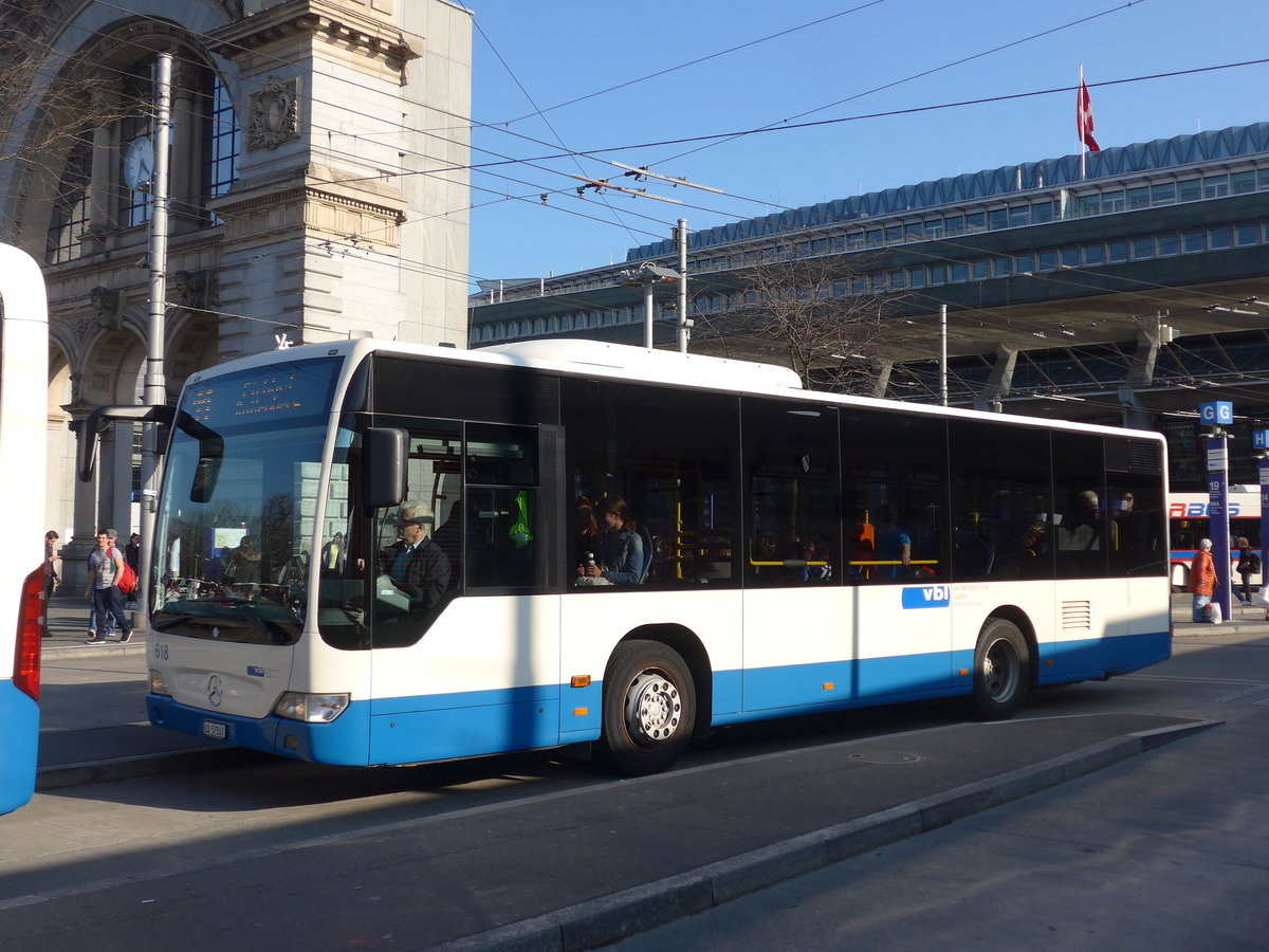 (203'399) - VBL Luzern - Nr. 618/LU 57'557 - Mercedes (ex Steiner, Messen) am 30. Mrz 2019 beim Bahnhof Luzern