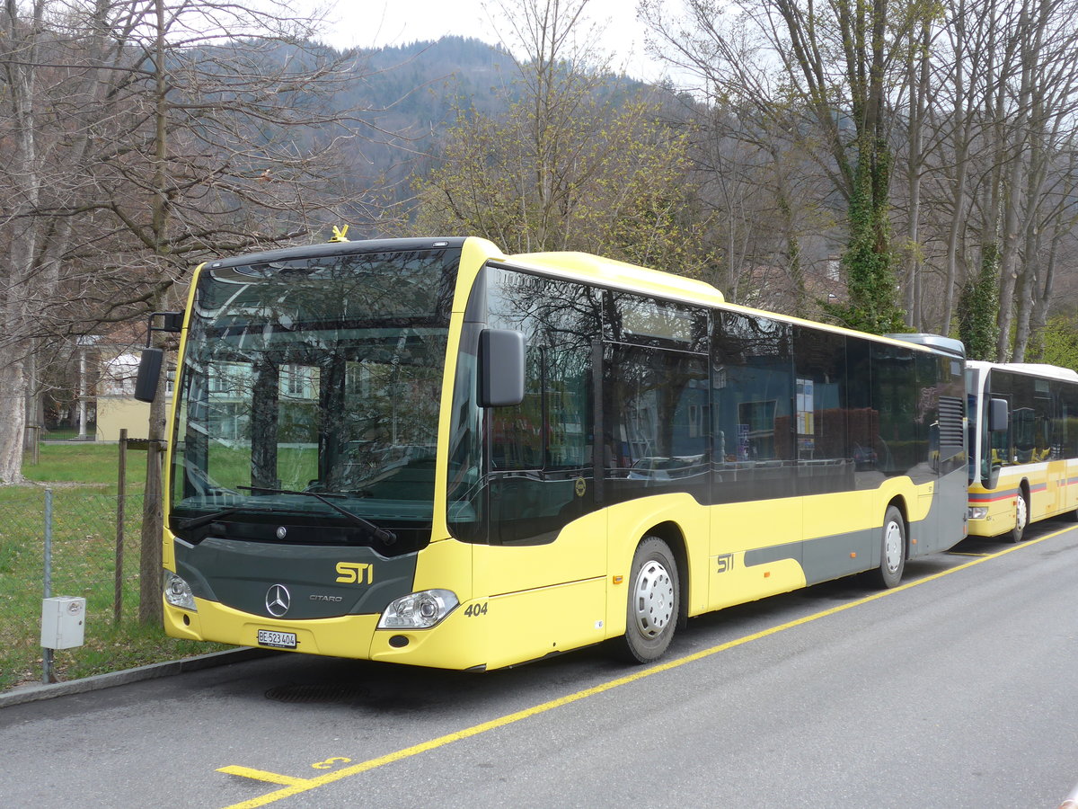 (203'640) - STI Thun - Nr. 404/BE 523'404 - Mercedes am 14. April 2019 bei der Schifflndte Thun