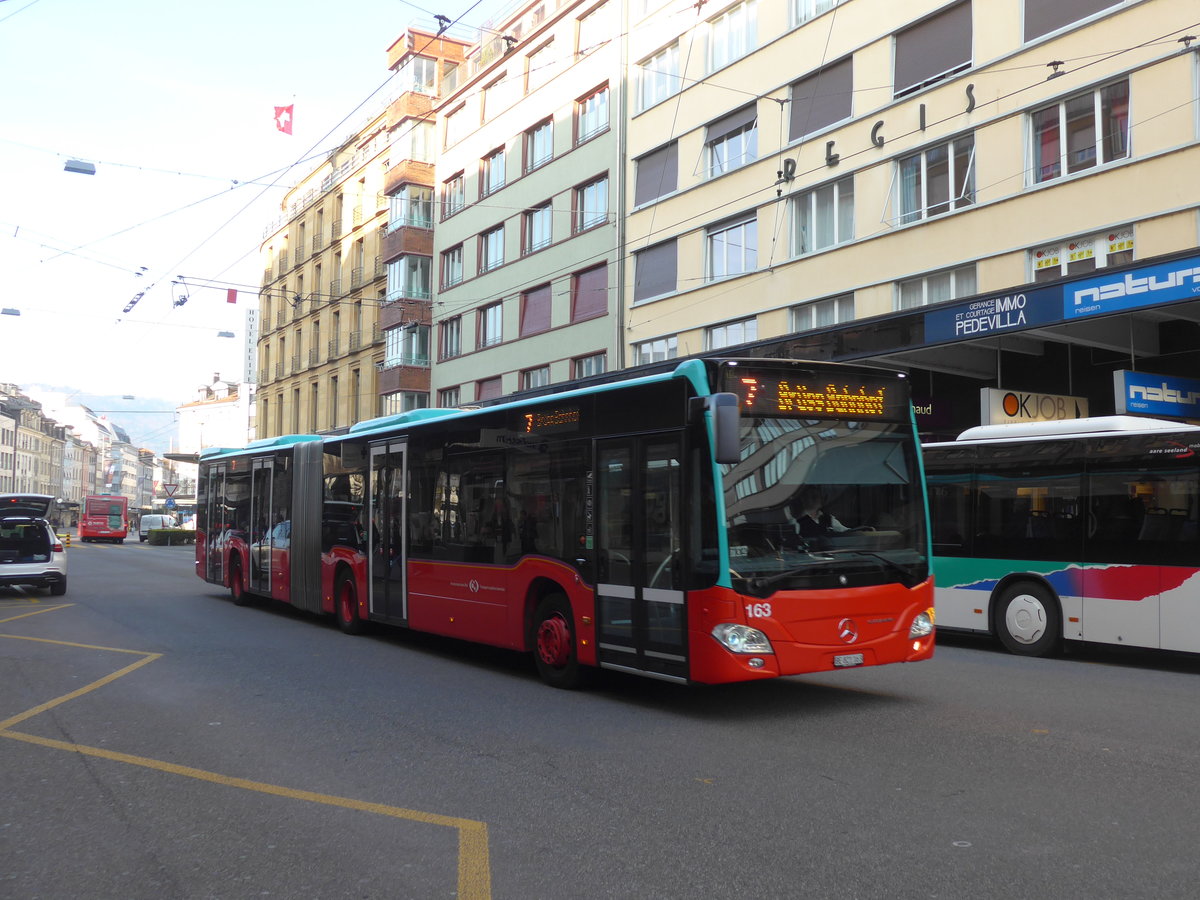 (203'794) - VB Biel - Nr. 163/BE 821'163 - Mercedes am 15. April 2019 beim Bahnhof Biel