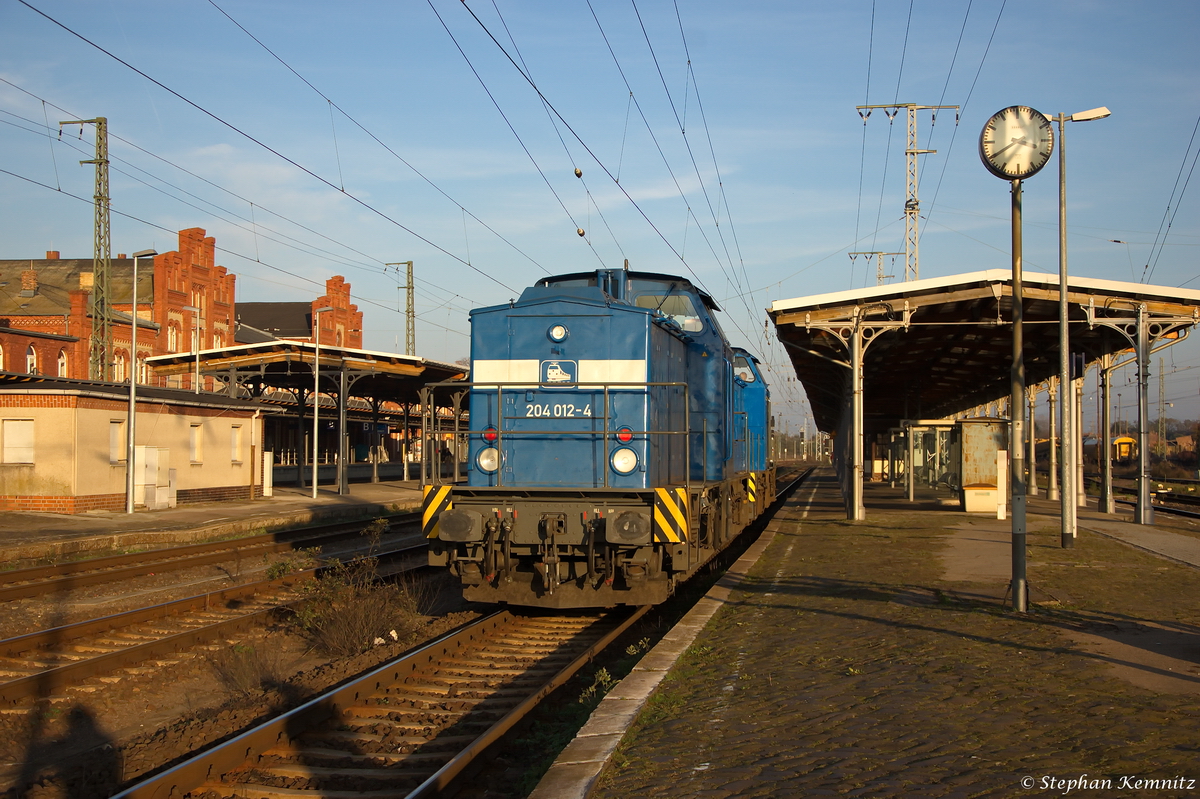 204 012-4 PRESS (203 215-9) & 204 009-9 PRESS (202 439-6) kamen durch Stendal gefahren weiter in Richtung Magdeburg. 28.10.2014