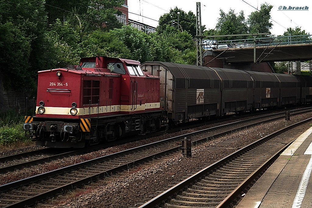 204 354-5 zog einen autozug am 13.06.14 durch hh-harburg