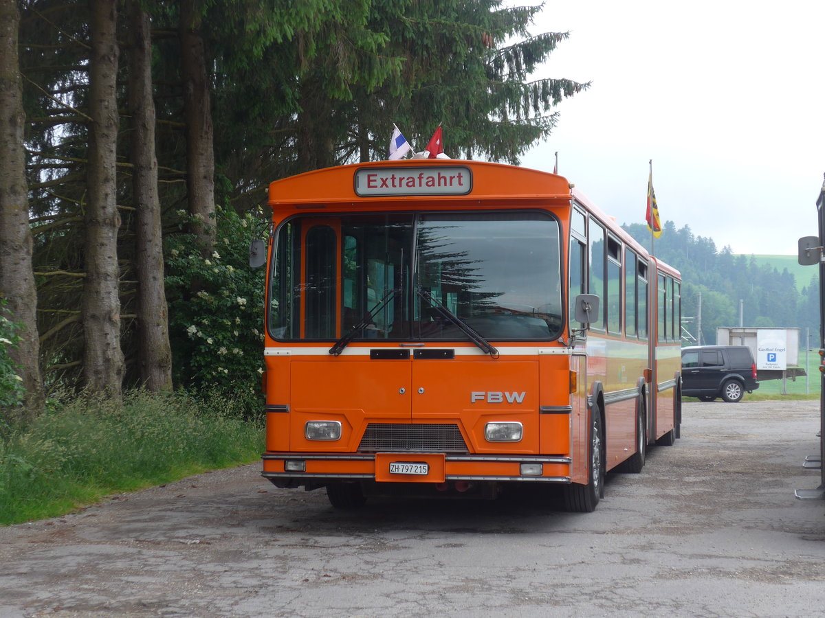 (206'477) - ZVB Zug (RWB) - Nr. 35/ZH 797'215 - FBW/Hess am 22. Juni 2019 beim Bahnhof Hswil