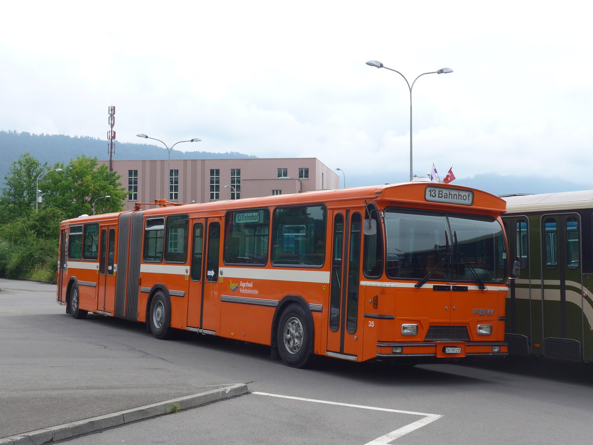 (206'584) - ZVB Zug (RWB) - Nr. 35/ZH 797'215 - FBW/Hess am 22. Juni 2019 in Emmenbrcke, Debrunner Acifer