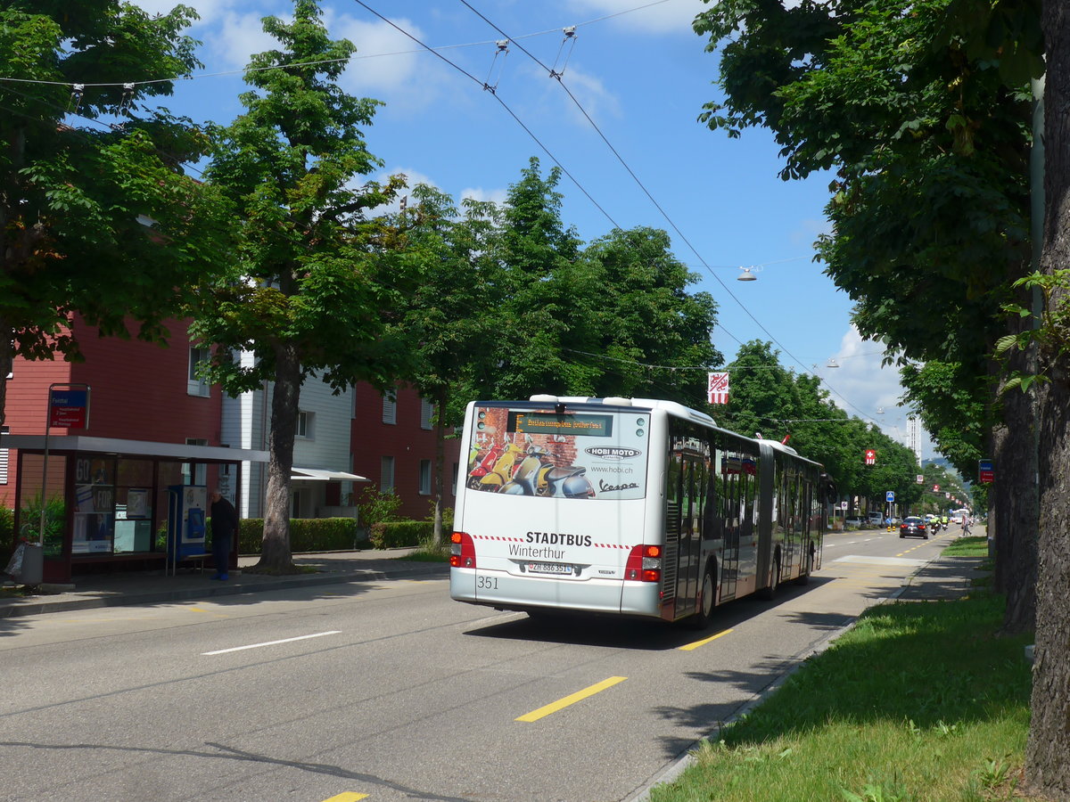 (206'667) - SW Winterthur - Nr. 351/ZH 886'351 - MAN am 23. Juni 2019 in Winterthur, Feldtal