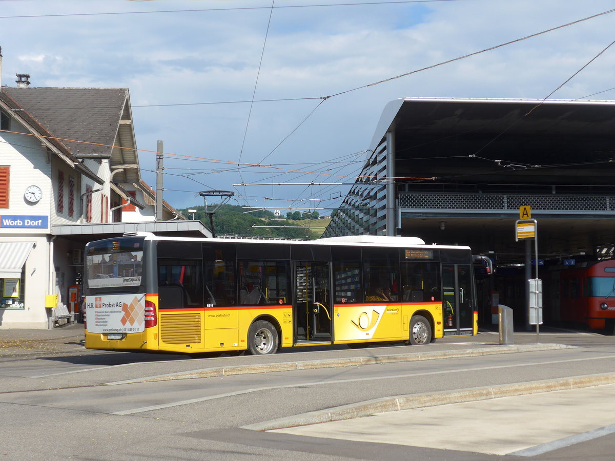 (207'437) - PostAuto Bern - Nr. 536/BE 734'536 - Mercedes am 7. Juli 2019 beim Bahnhof Worb Dorf